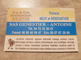 Plombier Sas genestier antoine 0