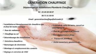 Plombier GENERATION CHAUFFAGE 0
